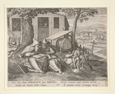 Saints Romualdus et Marinus (de Oraculum Anachoreticum, 20) - Johann Sadeler I