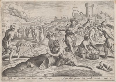 Le Maître de corvée du Pharaon battant les Israélites, vers 1585 - Johann Sadeler I