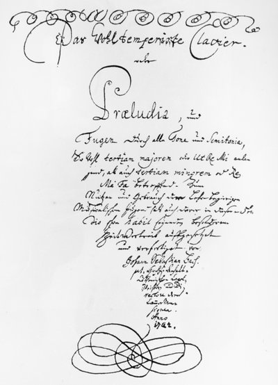 Page de titre manuscrite du Clavier bien tempéré, 1722 - Johann Sebastian Bach