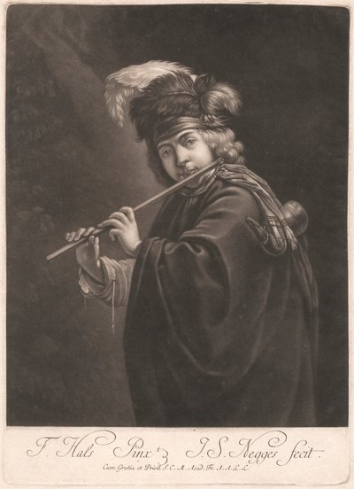 Garçon jouant de la flûte - Johann Simon Negges