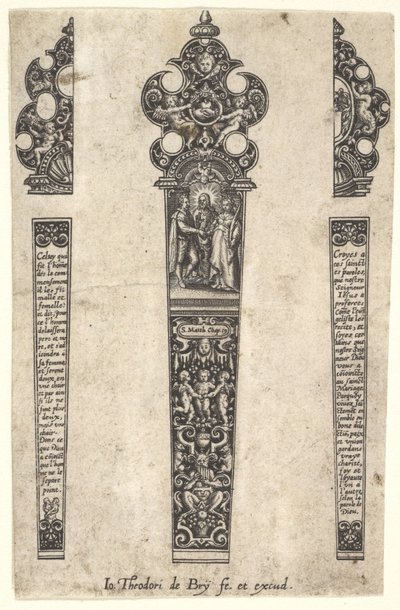 Conception pour manche de couteau pour commémorer un mariage, vers 1580-1600 - Johann Theodor de Bry