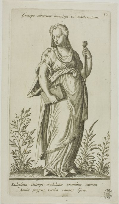 Enterpe, Muse de la Musique, planche 10 de Parnassus Biceps - Johann Theodor de Bry