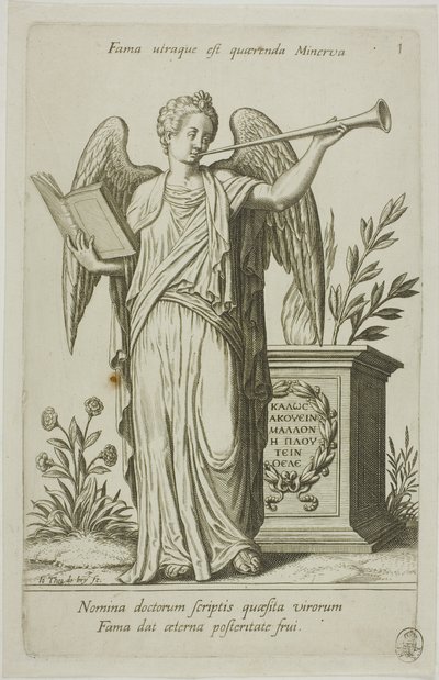 Renommée, planche 1 de Parnassus Biceps - Johann Theodor de Bry