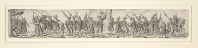 Soldats en marche avec un porte-étendard - Johann Theodor de Bry