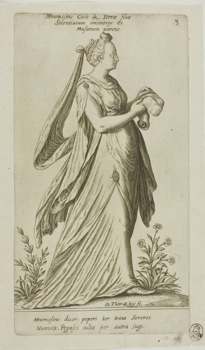Mnémosyne (Mémoire), planche 3 de Parnassus Biceps - Johann Theodor de Bry