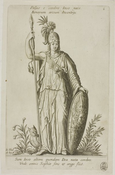 Pallas Athéna, plaque 6 du Parnasse Biceps - Johann Theodor de Bry