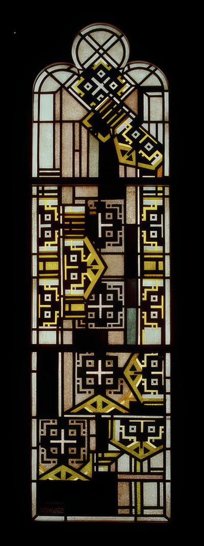 Fenêtre trilobée noir et jaune - Johan Thorn Prikker