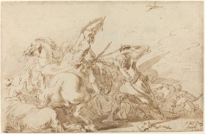 Une bataille entre cavalerie orientale et soldats, 1636 - Johann Wilhelm Baur