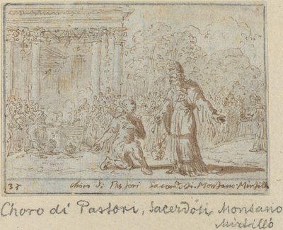 Chœur de Bergers et Prêtres : Montano, Mirtillo, 1640 - Johann Wilhelm Baur
