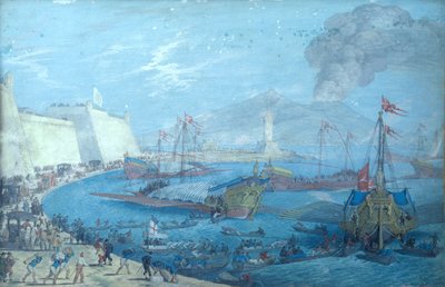 Vue du port de Naples - Johann Wilhelm Baur