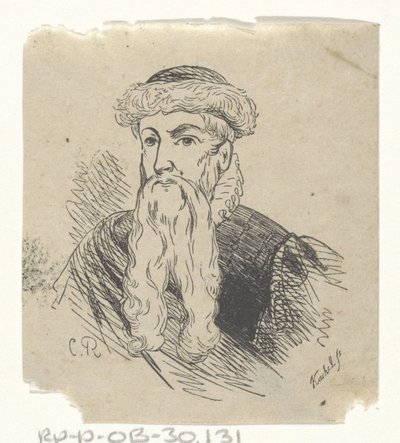 Homme avec un bonnet de fourrure et une barbe - Johann Wilhelm Friedrich Kachel