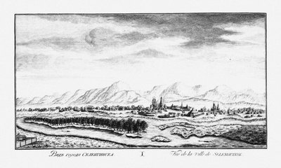 Vue de Selenginsk, vers 1735 - Johann Wilhelm Lürsenius