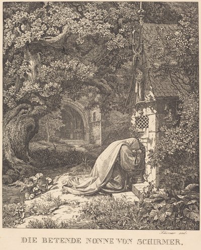 La nonne en prière - Johann Wilhelm Schirmer