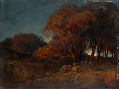 Forêt automnale au clair de lune - Johann Wilhelm Schirmer
