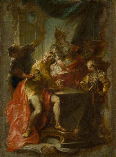 Le meurtre de Saint Édouard, roi et martyr, vers 1750 - Johann Wolfgang Baumgartner