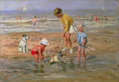 Enfants jouant au bord de la mer - Johann Zoetelief Tromp
