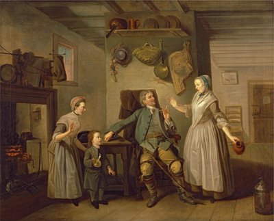 David Garrick et Mary Bradshaw dans Le Retour du Fermier par David Garrick, c.1762 - Johan Joseph Zoffany