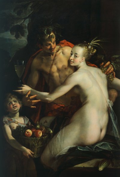 Bacchus, Vénus et Cupidon - Johann or Hans von Aachen