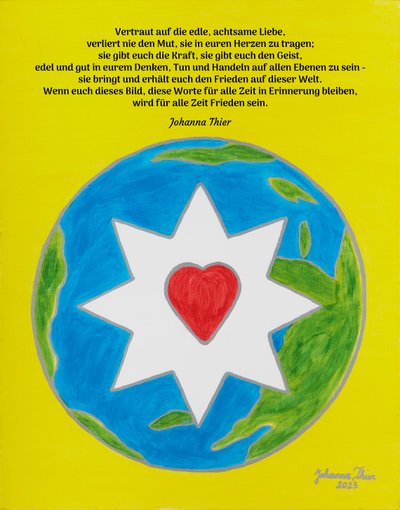 Das Rosentaler Bild mit dem Stern der edlen, achtsamen Liebe für eine heile, friedliche Welt - Johanna Thier