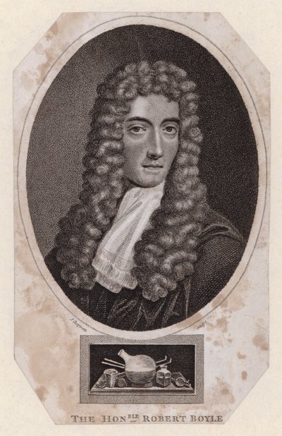 Robert Boyle, philosophe naturel et chimiste anglo-irlandais (gravure) - Johannes (after) Kerseboom