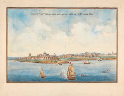 New York depuis la mer au XVIIe siècle - Johannes (after) Vingboons