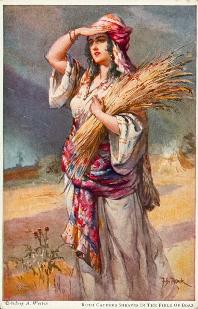 Ruth ramasse des épis dans le champ de Boaz - Johannes Adolf Tillack