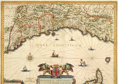 République de Gênes, Carte de Jan Baptist Vrients, gravure sur cuivre - Johannes Baptista Vrints