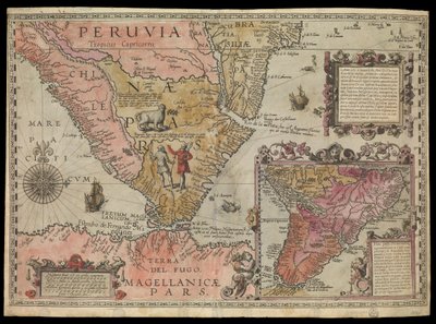 La pointe sud du Pérou, Amérique du Sud, vers 1590 - Johannes Baptista van the Younger Doetechum