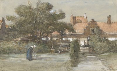 Cour du Heilige Geesthofje sur la Palviljoensgracht à La Haye - Johannes Bosboom