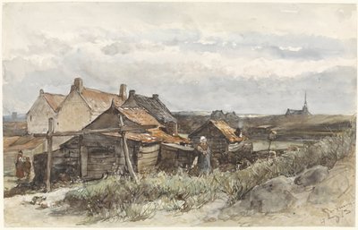 Maisons de pêcheurs à Scheveningen - Johannes Bosboom