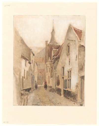 Vue depuis la Ridderstraat dans la Kerksteeg, Hattem - Johannes Bosboom