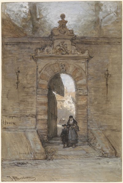 Porte Saint-Georges dans le bâtiment Doelen à Hoorn - Johannes Bosboom
