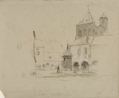 Étude de la place près de S. Maria im Kapitol à Cologne - Johannes Bosboom