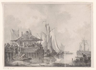 Animation dans un port - Johannes Christiaan Schotel