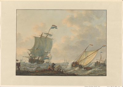 Voiliers sur une mer agitée - Johannes Christiaan Schotel