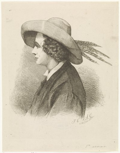Portrait de Martinus Antonius Kuytenbrouwer de profil - Johannes Christiaan d