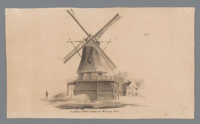 Vue du moulin de Vink - Johannes Cornelis van Pappelendam