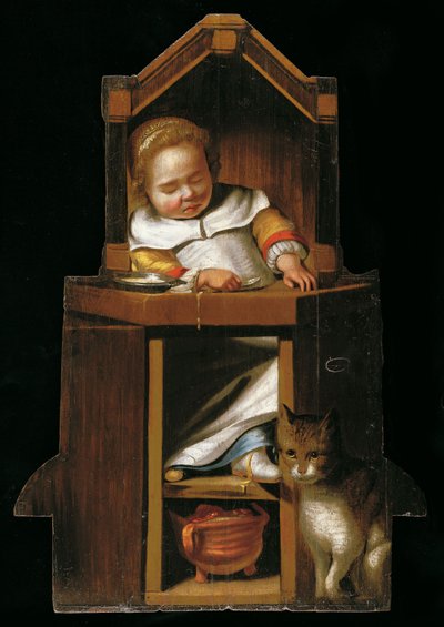 Bébé endormi dans une chaise haute - Johannes Cornelisz. Verspronck