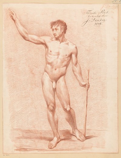 Homme nu debout, vu de face (2e prix 1816) - Johannes Donker