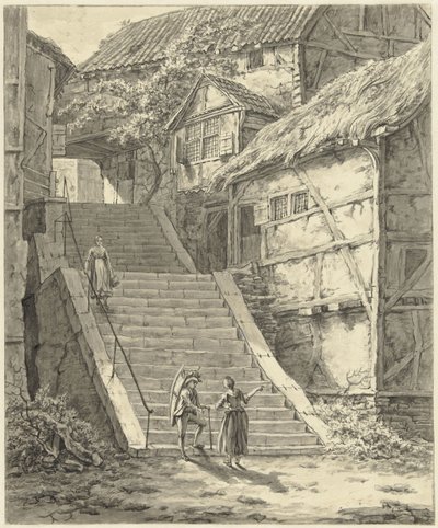 Escalier entre les maisons à Mettmann, près de Düsseldorf - Johannes Elffers