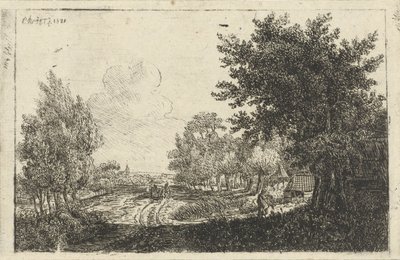 Paysage avec une charrette de paysans - Johannes Franciscus Christ