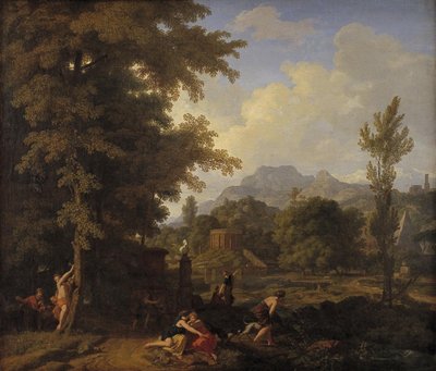 Paysage classique avec Diane (?) et ses nymphes - Johannes Glauber