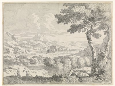 Paysage vallonné avec bergers - Johannes Glauber