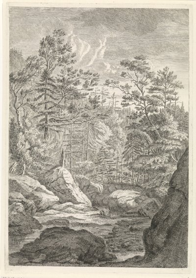 Ravin avec arbres et ruisseau (Paysages dans le massif de la Chartreuse) - Johannes Glauber