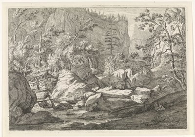 Ravin avec rochers et arbres (Paysages dans le massif de la Chartreuse) - Johannes Glauber
