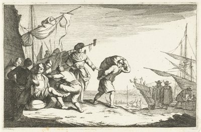Port avec des marchands conversant - Johannes Gronsveld