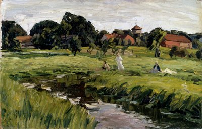Enfants à un ruisseau - Johannes Hansch
