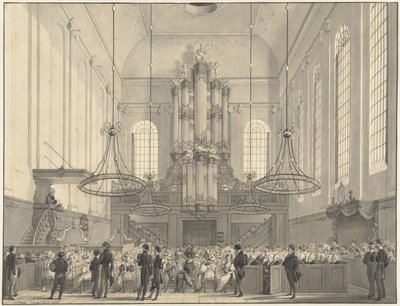 Prof. van der Palm prêchant dans l