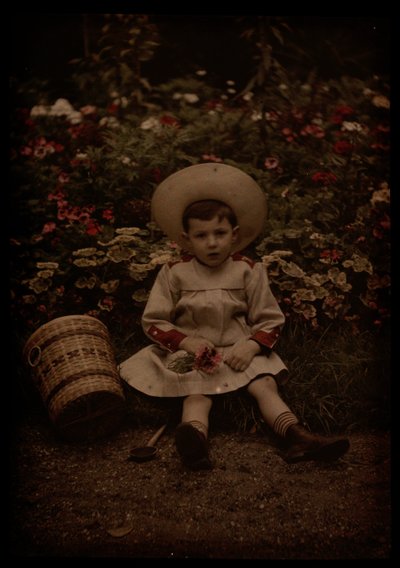 Enfant devant des fleurs - Johannes Hendrikus Antonius Maria Lutz