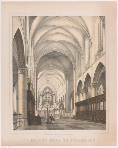 Intérieur de la Grande Église à Dordrecht - Johannes Hermanus van der Heijden